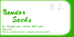 nandor sachs business card